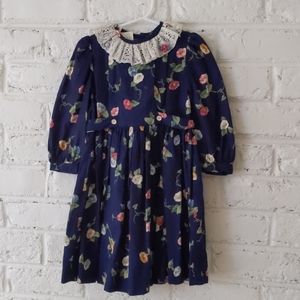 Vintage Wee Clancy floral dress with lace collar